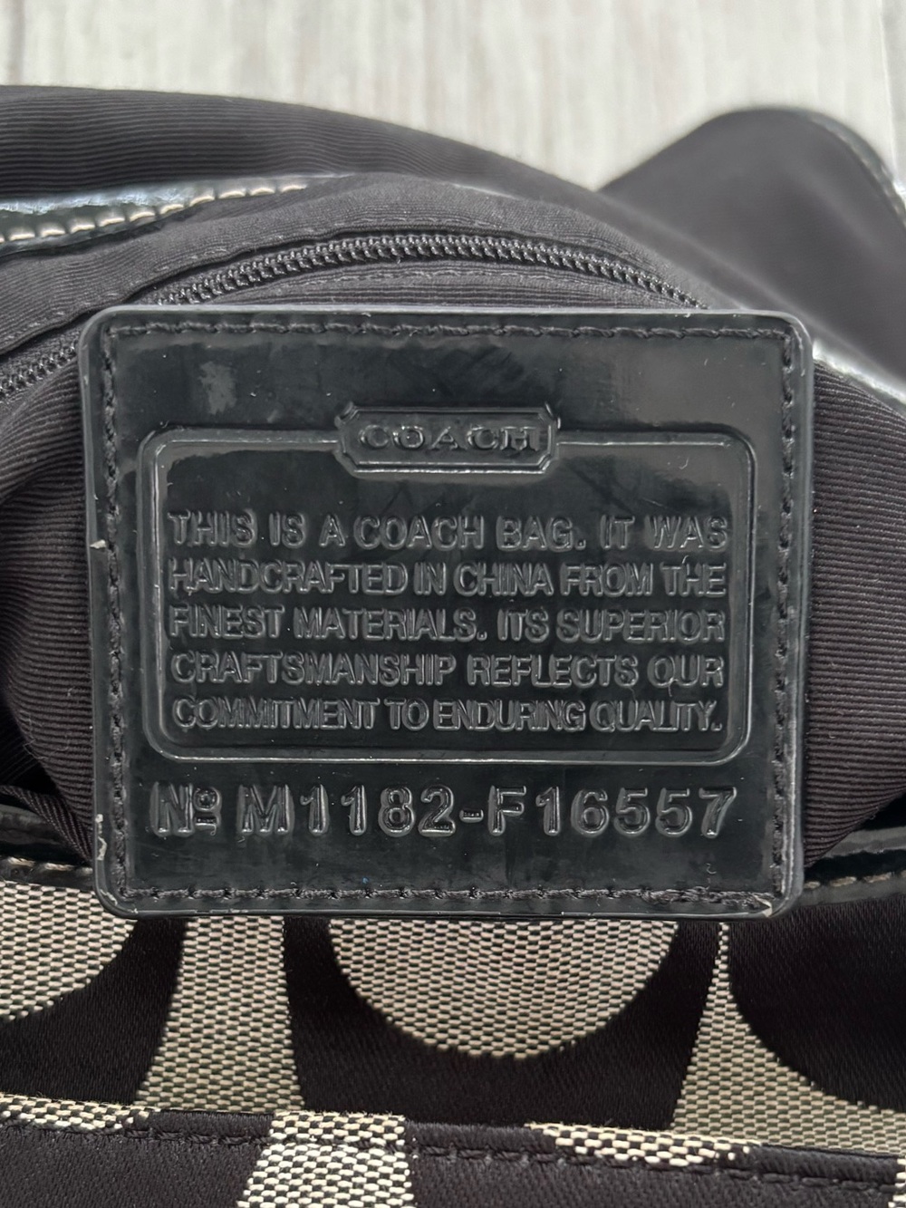 Coach messenger bag in black jacquard. EUC. - Picture 8 of 13